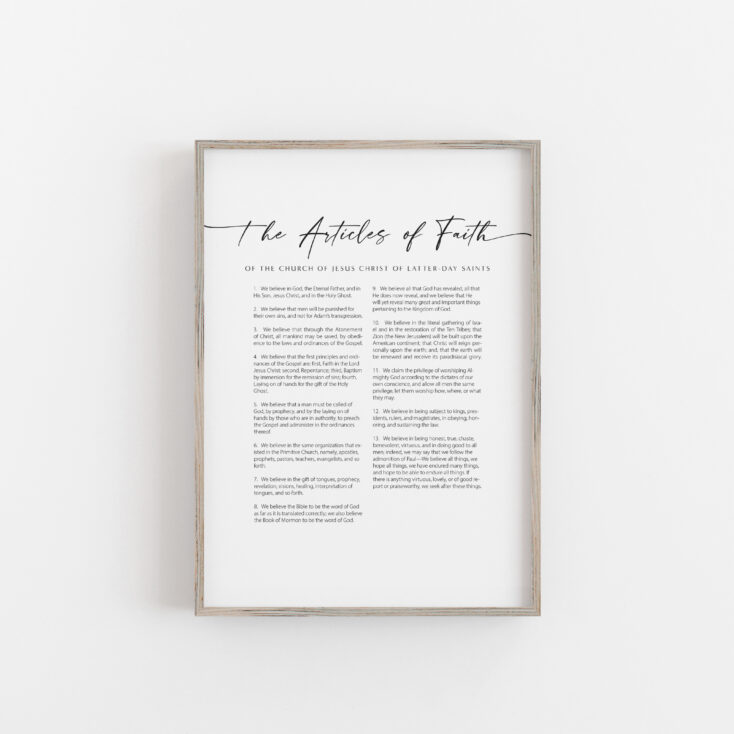 framed articles of faith