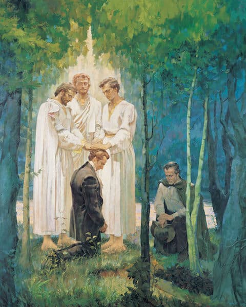 Joseph Smith Receiving Priesthood From Peter James and John